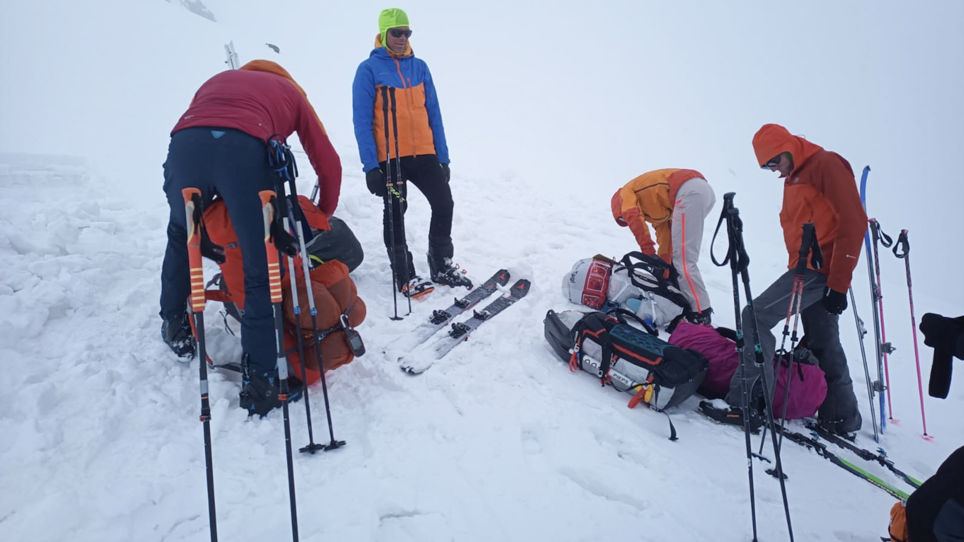 Im Schneetreiben beim Aufstieg
